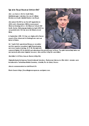 A preview of a PDF biography for Branton, John Royal